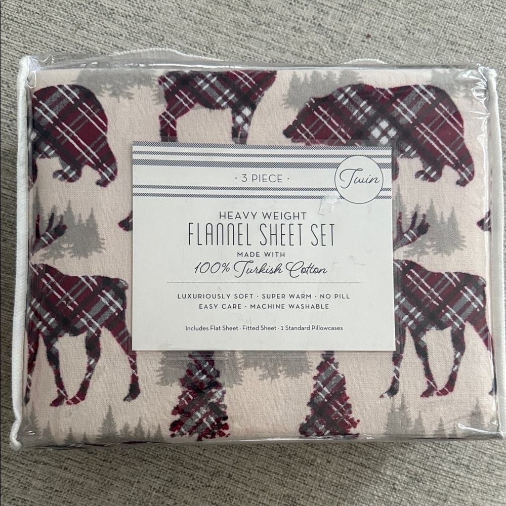 Flannel sheet set luxury soft warm Turkish cotton TWIN